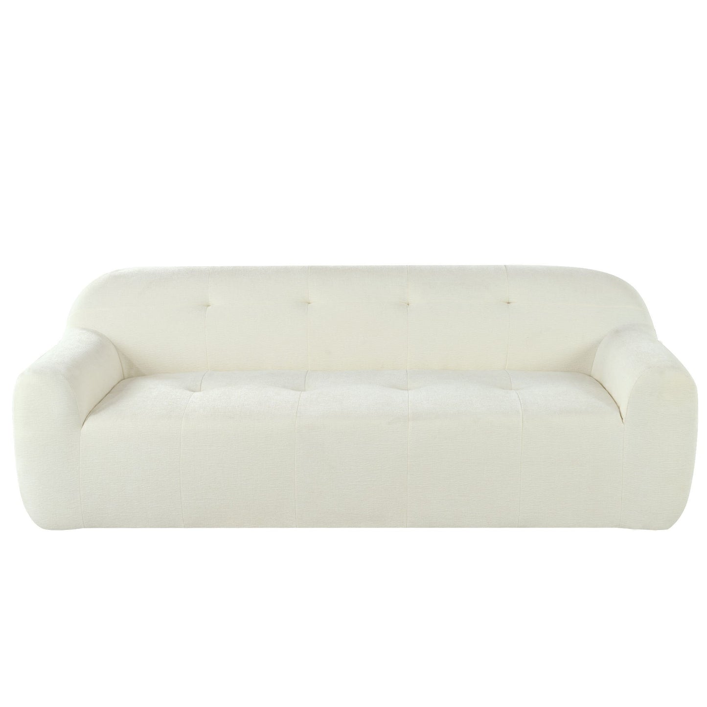 85.8' Wide Chenille Fabric 3-Seater Sofa with Tufted Style, Full