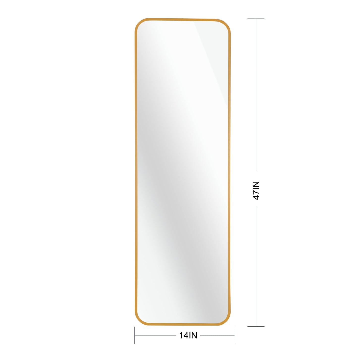 Gold 47 x 14IN Door mirror.