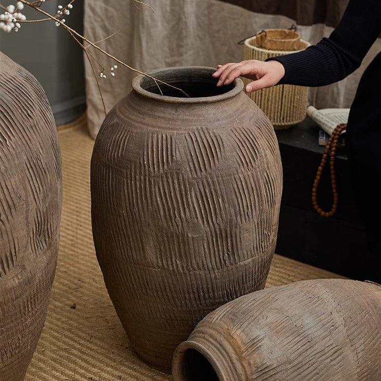 Large Floor-Standing Clay Pot