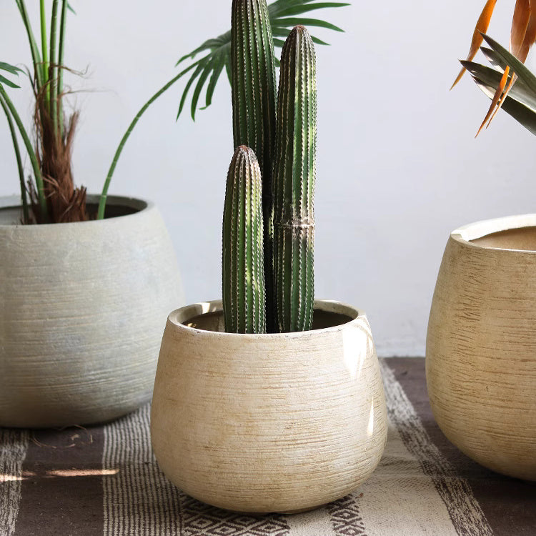 Rustic Globe Cement Planter