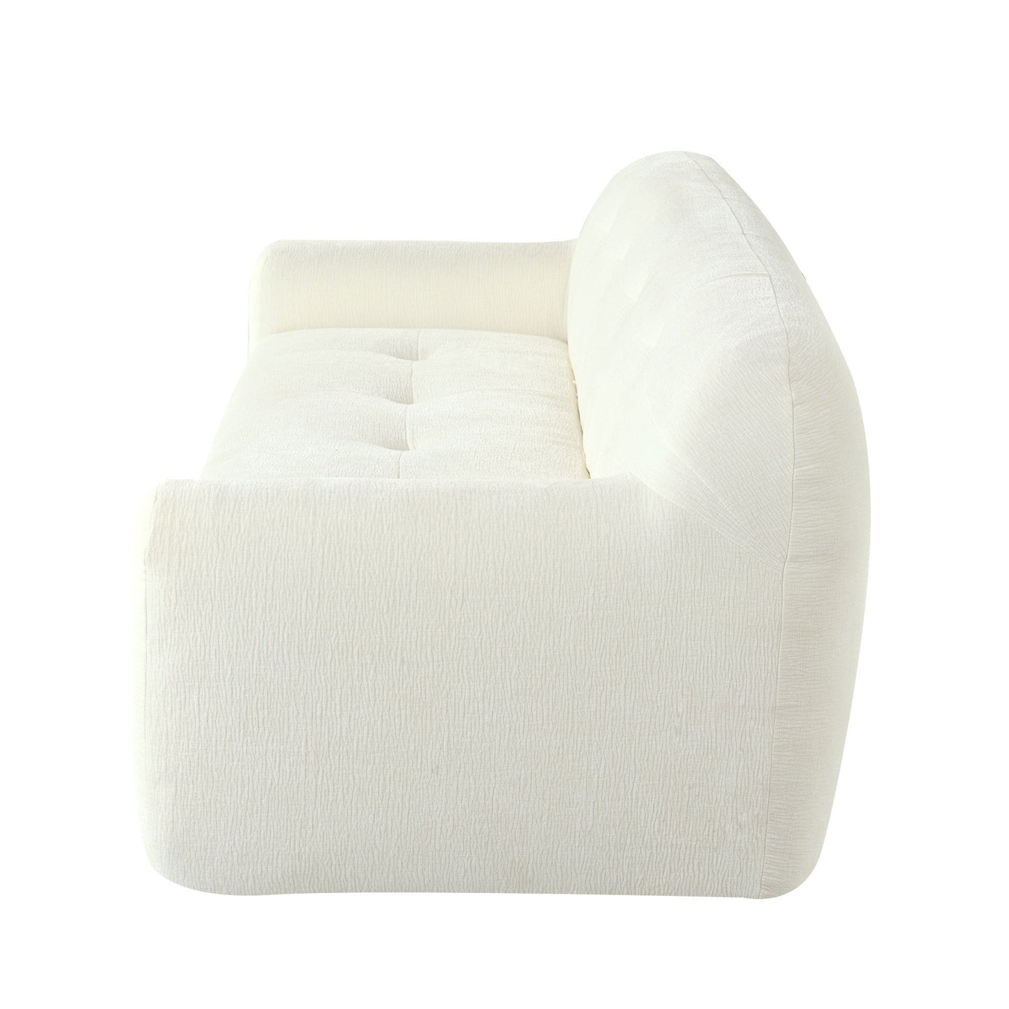 85.8' Wide Chenille Fabric 3-Seater Sofa with Tufted Style, Full