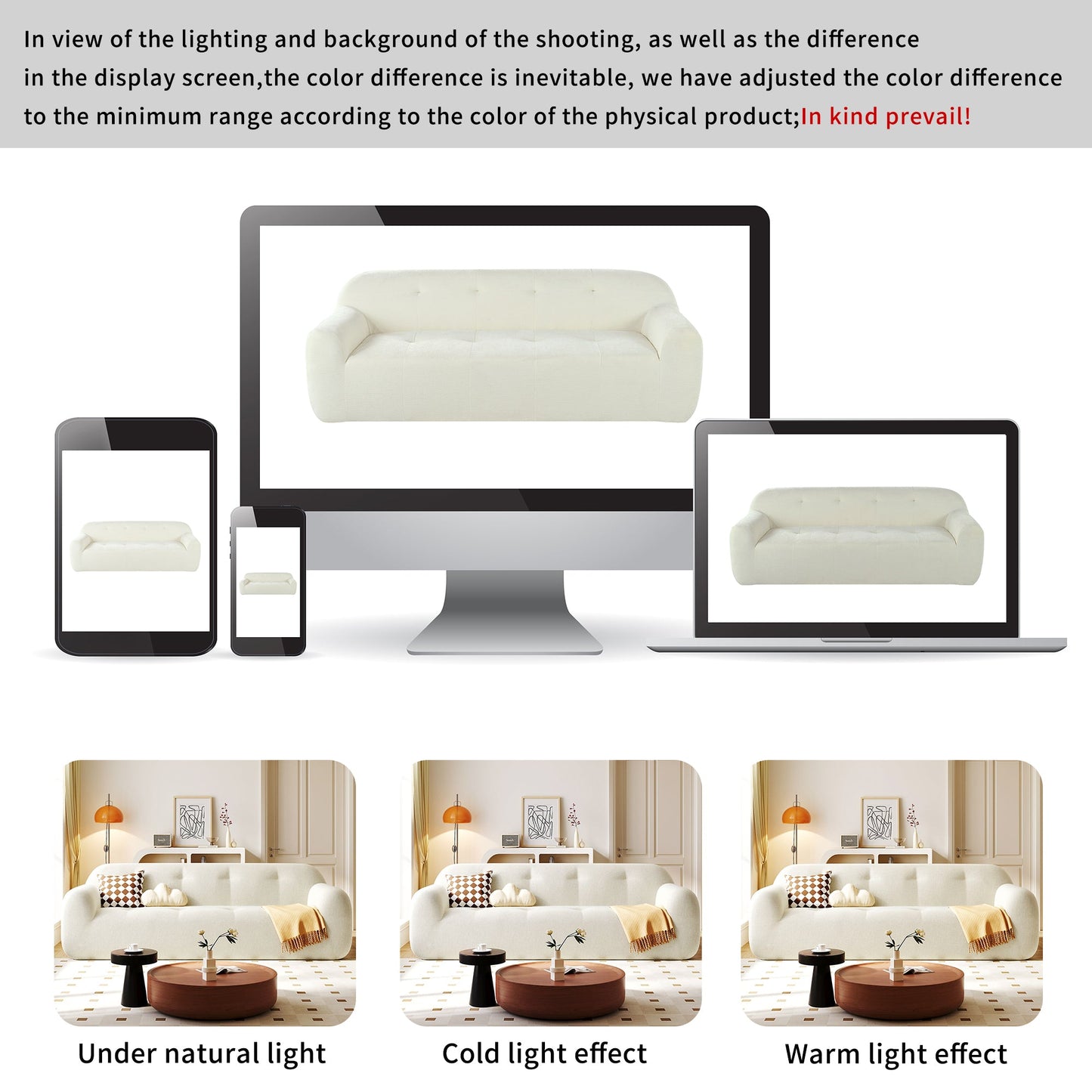 85.8' Wide Chenille Fabric 3-Seater Sofa with Tufted Style, Full