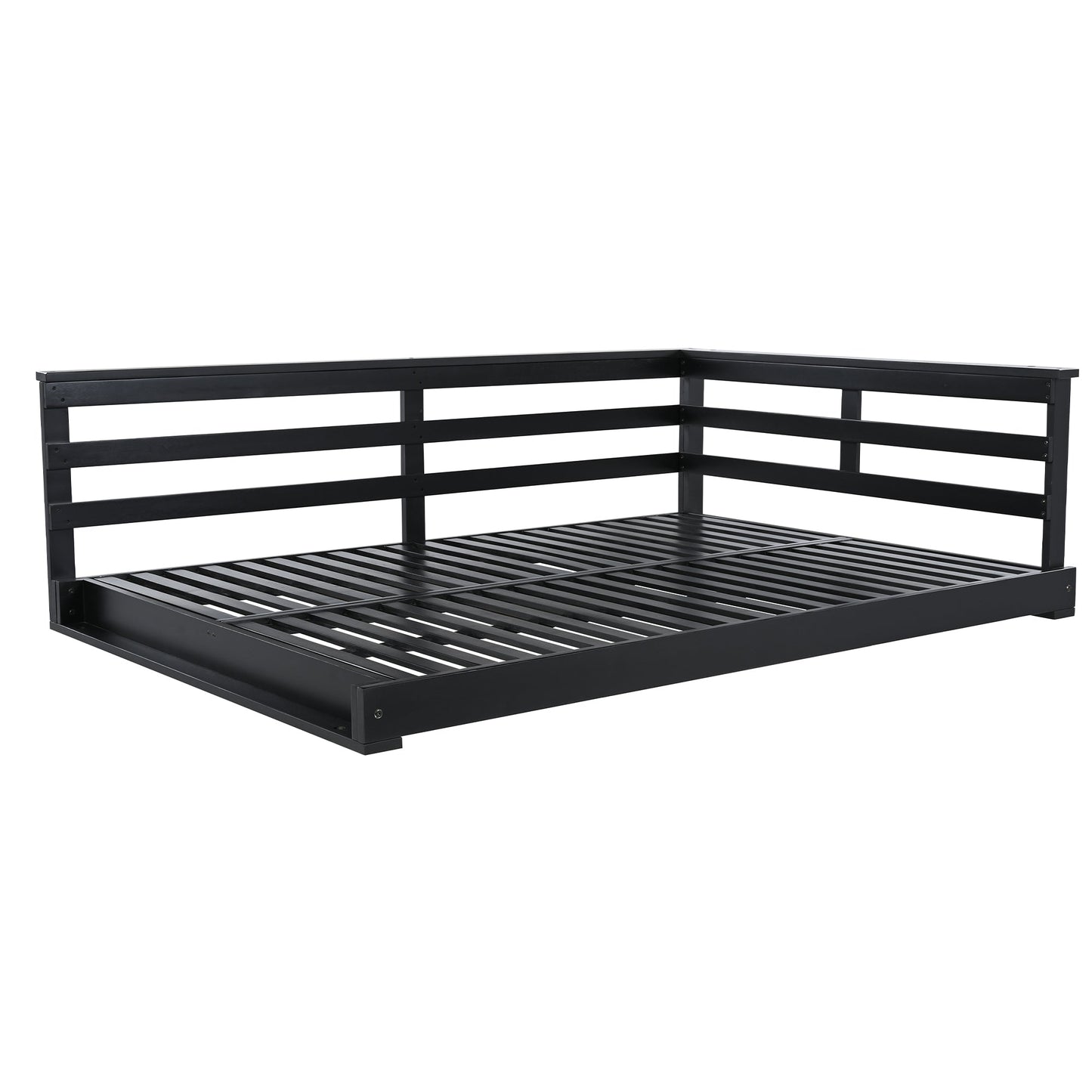 Acacia Wood Porch Swing Bed for Outdoor with Hemp Ropes - Full Size