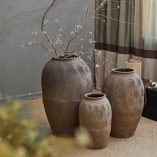Large Floor-Standing Clay Pot
