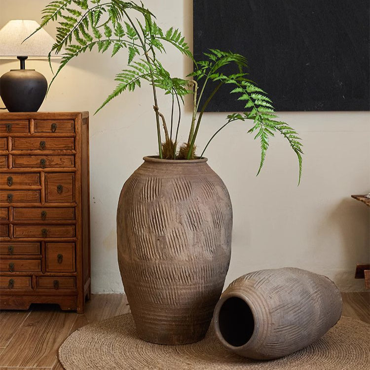 Large Floor-Standing Clay Pot