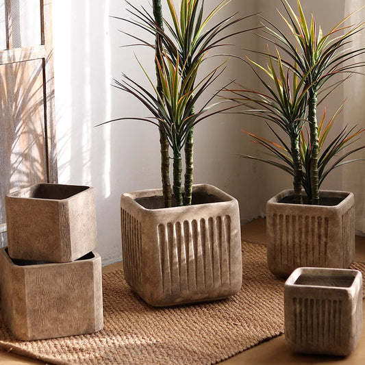Nordic Vertical Stripe Flower Pot